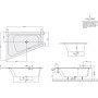 Villeroy & Boch Loop & Friends SQUARE Eckbadewanne 175 x 135 cm, links - technische Ansicht