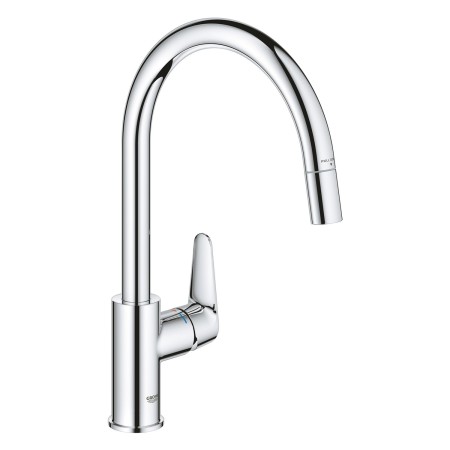Rubinetto monocomando per lavello GROHE StartCurve con bocca alta estraibile da 1/2"