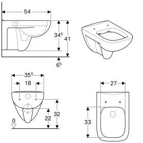 Geberit Renova Plan WC sospeso senza bordo