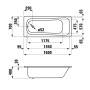 Roca Steel Körperform-Einbaubadewanne 160 x 70 cm - technische Ansicht