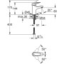 Robinet de lavabo monocommande GROHE BauFlow taille S - vue technique