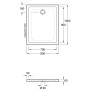 Villeroy & Boch O.novo Plus Duschwanne 100 x 80 cm - technische Ansicht