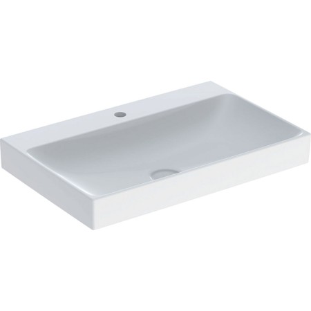 Lavabo Geberit ONE 75 cm, sortie verticale, 1 trou de robinet, sans trop-plein