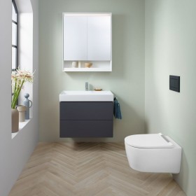 Lavabo Geberit ONE 75 cm, sortie verticale, 1 trou de robinet, sans trop-plein