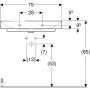 Lavabo Geberit ONE 75 cm, sortie verticale, 1 trou de robinet, sans trop-plein - photo produit