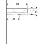 Lavabo Geberit ONE 75 cm, sortie verticale, 1 trou de robinet, sans trop-plein
