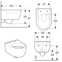 Geberit iCon WC mural à chasse d'eau profonde, sortie raccourcie, forme fermée - photo produit