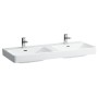 Double vasque LAUFEN PRO S 120 cm encastrable avec 2 trous de robinet, avec trop-plein