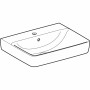 Vasque à poser Geberit Renova Plan 60 cm avec trou de robinet central et trop-plein - vue détaillée