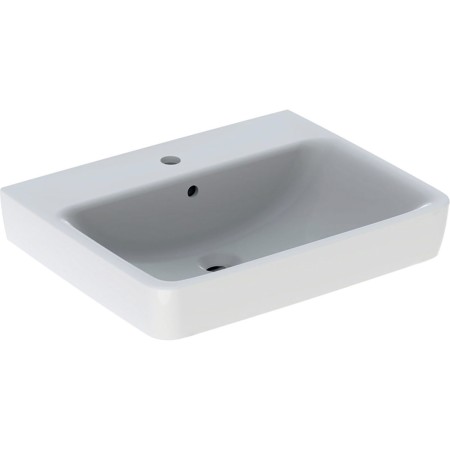 Lavabo sur plan Geberit Renova 60 cm avec trou pour robinet au milieu et trop-plein