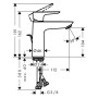 hansgrohe Talis E Miscelatore monocomando per lavabo 110 con tappo di scarico a tirante - vista dettagliata