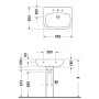 Duravit D-Code Waschtisch 65 cm - Detailansicht