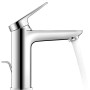 Robinet de lavabo monocommande Duravit Wave M avec bonde à tirette - vue technique