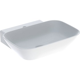 Lavabo surélevé Geberit ONE en forme de coque, 1 trou de robinet, sans trop-plein, sortie verticale