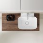 Lavabo surélevé Geberit ONE en forme de coque, 1 trou de robinet, sans trop-plein, sortie verticale - vue technique