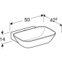Lavabo surélevé Geberit ONE en forme de coque, 1 trou de robinet, sans trop-plein, sortie verticale