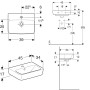 Lavabo sur plan Geberit Renova 45 cm - vue technique