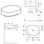 Lavabo surélevé Geberit VariForm 55 x 40 cm, sans trop-plein - vue détaillée