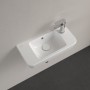 Lavabo compatto Villeroy & Boch O.novo 50 x 25 cm con troppopieno, foro per rubinetto a destra - vista tecnica