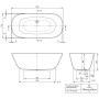 Villeroy & Boch Theano freistehende Badewanne 155 x 75 cm - Produktansicht