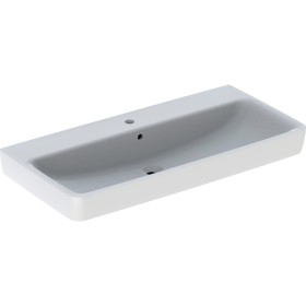 Lavabo Geberit Renova Plan 100 cm avec trou de robinet au milieu, avec trop-plein