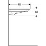 Vasque de meuble Geberit ONE 90 cm, sortie horizontale, 1 trou de robinet, sans trop-plein - photo produit