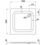 Roca Steel Plan Stahl-Duschwanne superflach 100 x 100 x 2,5 cm - Detailansicht