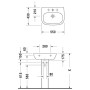 Lavabo Duravit D-Code 55 cm - vue détaillée
