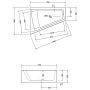 Vasca da bagno d'angolo Duravit Paiova 170 x 130 cm Angolo sinistro con paratoia integrata e supporto - vista dettagliata