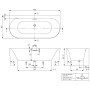 Villeroy & Boch Loop & Friends SQUARE Duo Vorwand-Badewanne, 180 x 80 cm - Detailansicht
