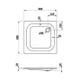 Roca Steel 80 Stahl-Duschwanne flach 80 x 80 x 6,5 cm - Detailansicht