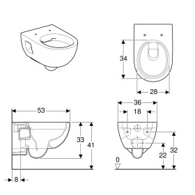 Geberit Renova WC sospeso senza bordo di scarico