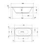 Duravit D-Neo Rechteck-Badewanne 180 x 80 cm, Einbauversion, Ab- und Überlauf mittig - Detailansicht