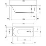 Duravit D-Neo Rechteck-Badewanne 170 x 75 cm, Einbauversion - Detailansicht