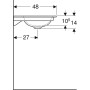 Vasque de meuble Geberit ONE 105 cm, sortie verticale, 1 trou de robinet, sans trop-plein