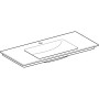 Vasque de meuble Geberit ONE 105 cm, sortie verticale, 1 trou de robinet, sans trop-plein - vue technique