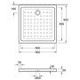Receveur de douche Villeroy & Boch O.novo 90 x 90 cm - vue détaillée