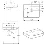 Lavabo Geberit Smyle 65 cm - vue technique
