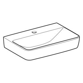 Lavabo compact Geberit Renova 55 cm avec trou de robinet, sans trop-plein