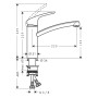 hansgrohe Focus M41 Miscelatore monocomando per cucina 160 Eco, 1jet - vista dettagliata