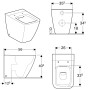 Geberit iCon Square WC sur pied Tiefspüler, forme fermée, sans bride de rinçage - vue technique