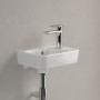 Villeroy & Boch O.novo Lavabo compatto 36 x 25 cm con troppopieno, vasca a sinistra - vista tecnica