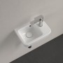 Lavabo compatto Villeroy & Boch O.novo 36 x 25 cm con troppopieno, vasca a sinistra - vista tecnica