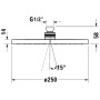 Duravit Kopfbrause 1jet Ø 25 cm - Detailansicht
