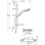 hansgrohe Croma 100 Combiné de douche multi 65 cm - vue technique
