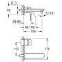 Robinet de lavabo encastré 2 trous GROHE Lineare Neu, saillie 15 cm - vue détaillée