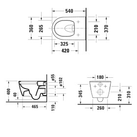 Duravit ME by Starck WC sospeso HygieneFlush