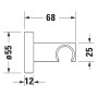 Duravit Brausehalter mit runder Rosette - technische Ansicht