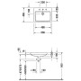 Duravit Vero Einbauwaschtisch 55 cm mit 1 Hahnloch - Detailansicht