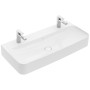 Lavabo d'appoggio Villeroy & Boch Finion 100 cm con 2 fori per rubinetto - vista dettagliata